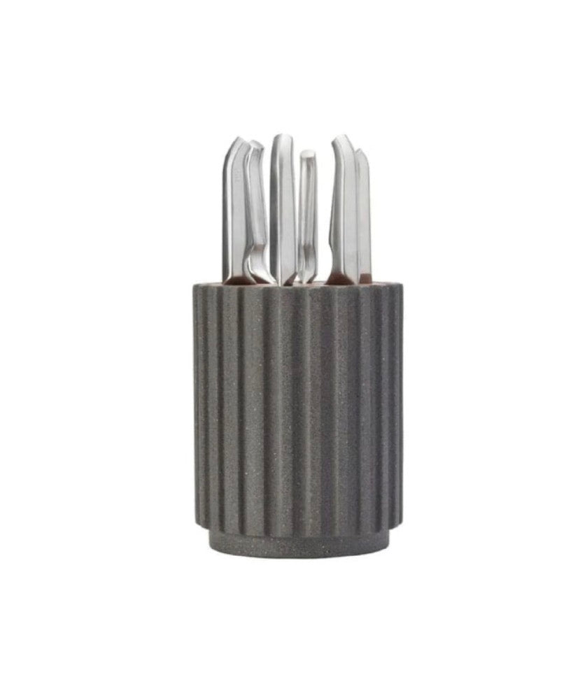 Furi Stone Knife Block Set Flint Terrazzo 7