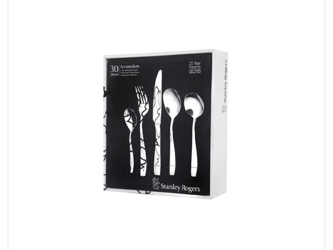 Stanley Rogers Amsterdam 30 Piece Cutlery Set Stainless Steel