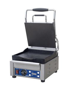 Contact Grill Small Cast Iron Smooth 260x226mm Plate 290x350x240mm 2000W 10A Birko