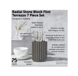 Furi Stone Knife Block Set Flint Terrazzo 7
